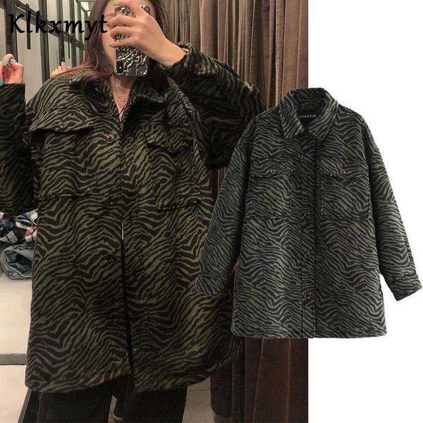 klkxmyt za jacket women fashion animal stripe print coat vintage long sleeve pockets female outerwear chic 210527, Black;brown
klkxmyt za jacket women fashion animal stripe print coat vintage long sleeve pockets female outerwear chic 210527, Black;brown