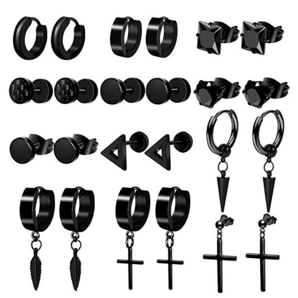stud 24pcs punk black multiple styles stainless/titanium steel earrings for men and women gothic street hip hop ear jewelry, Golden;silver
stud 24pcs punk black multiple styles stainless/titanium steel earrings for men and women gothic street hip hop ear jewelry, Golden;silver