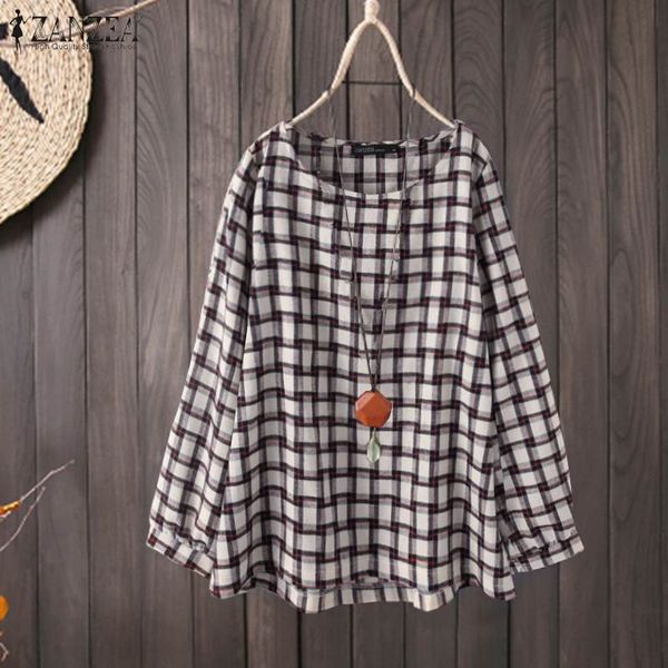 blouses vintage plaid women's spring blouse 2021 casual long sleeve blsuas female o neck plus size tunic check chemise, White
blouses vintage plaid women's spring blouse 2021 casual long sleeve blsuas female o neck plus size tunic check chemise, White
