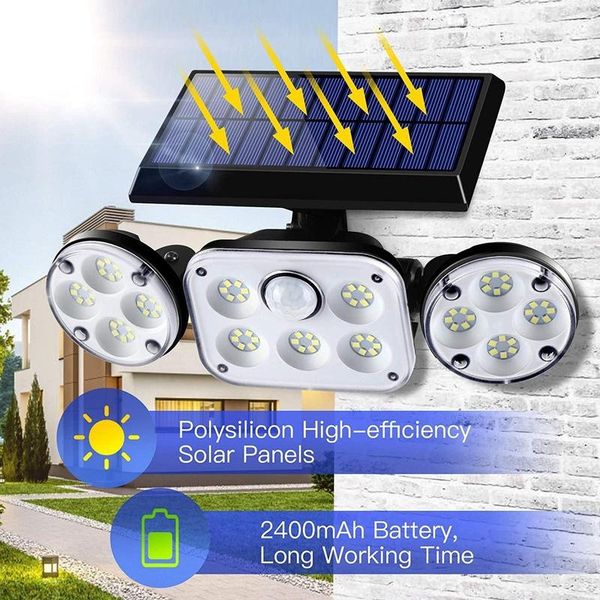 floodlights cob led solar wall light pir motion sensor 3 heads floodlight waterproof outdoor street for garden decor security lights
floodlights cob led solar wall light pir motion sensor 3 heads floodlight waterproof outdoor street for garden decor security lights