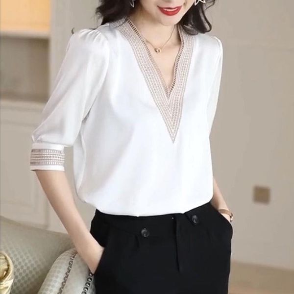 summer elegant v neck women blouses half short sleeve casual white blusa feminina kimono plus size
summer elegant v neck women blouses half short sleeve casual white blusa feminina kimono plus size