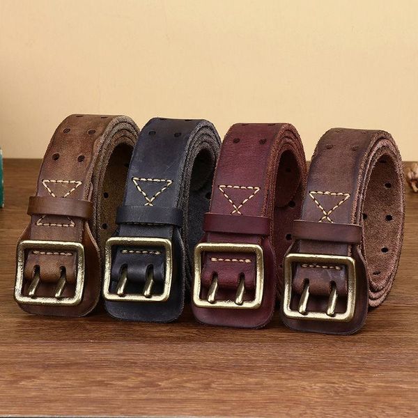 belts men's brass buckle double pin cowhide belt retro leather european and american cowboy style casual, Black;brown
belts men's brass buckle double pin cowhide belt retro leather european and american cowboy style casual, Black;brown