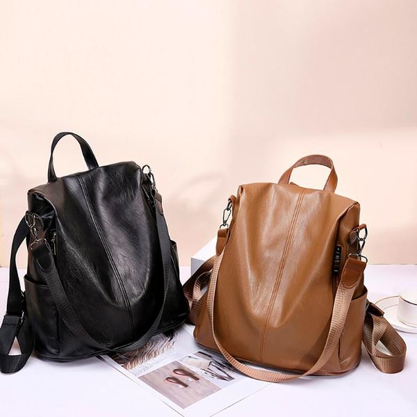 school bags woman anti-theft backpack bag casual wild soft leather dual-use large capacity mujer bolsa feminina sac main femme
school bags woman anti-theft backpack bag casual wild soft leather dual-use large capacity mujer bolsa feminina sac main femme