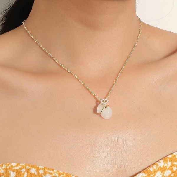 pendant necklaces women necklace exquisite fashion gold color chain white jade surprise gift for girlfriend party dance, Silver
pendant necklaces women necklace exquisite fashion gold color chain white jade surprise gift for girlfriend party dance, Silver