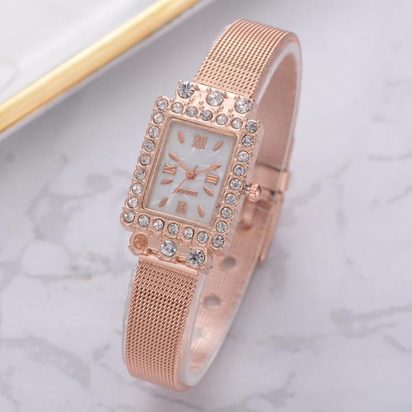 wristwatches luxury women watches rose gold simple stainless steel mesh belt watch women's fashion rhinestones square wristwatch, Slivery;brown
wristwatches luxury women watches rose gold simple stainless steel mesh belt watch women's fashion rhinestones square wristwatch, Slivery;brown