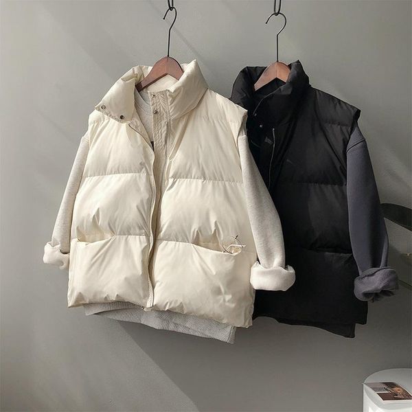 women's vests 2021 winter parka vest women korean style waistcoat cotton jacket, Black;white
women's vests 2021 winter parka vest women korean style waistcoat cotton jacket, Black;white