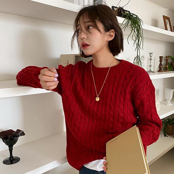 twisted knitted sweater women vintage wine red korean loose jumpers o-neck casual pullovers harajuku long sleeve outwear x868 women's s, White;black
twisted knitted sweater women vintage wine red korean loose jumpers o-neck casual pullovers harajuku long sleeve outwear x868 women's s, White;black