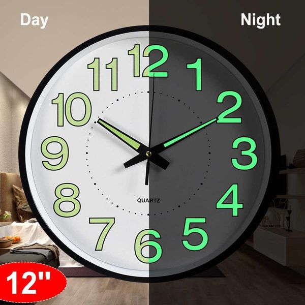modern design wall clock 12" inch mute non-ticking luminous with night lights silent hanging clocks for home decor
modern design wall clock 12" inch mute non-ticking luminous with night lights silent hanging clocks for home decor