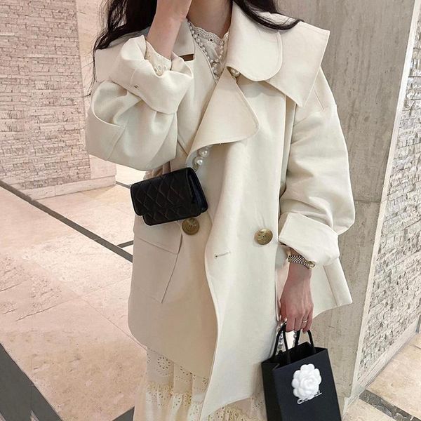 women's trench coats overcoat women korean chic autumn temperament lapel two loose large pocket design long sleeve cardigan windbreaker, Tan;black
women's trench coats overcoat women korean chic autumn temperament lapel two loose large pocket design long sleeve cardigan windbreaker, Tan;black
