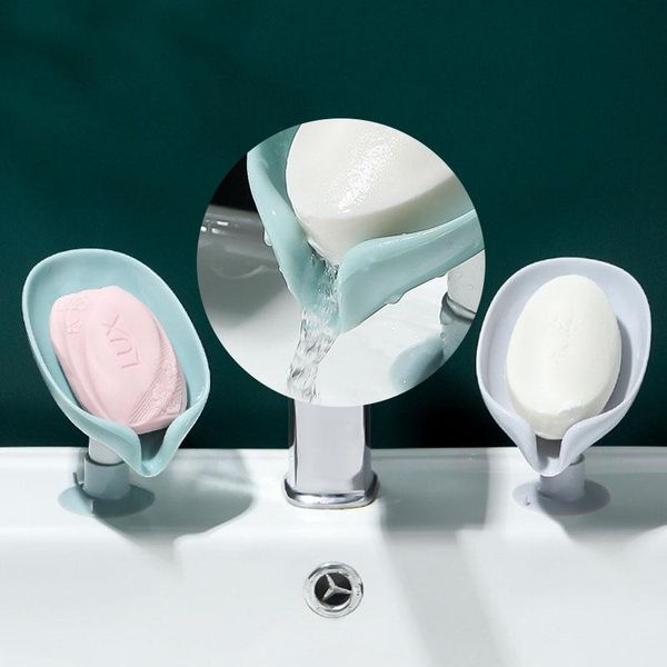 soap dishes leaf suction cup box dish drain rack bathroom storage organizer tray holder kitchen accessories