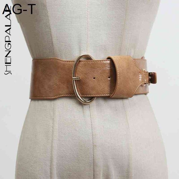 shengpalae 2021 new metal pin buckle pu leather belt women fashion shiney wide corset belt trendy waistband female tide pf579, Black;brown
shengpalae 2021 new metal pin buckle pu leather belt women fashion shiney wide corset belt trendy waistband female tide pf579, Black;brown