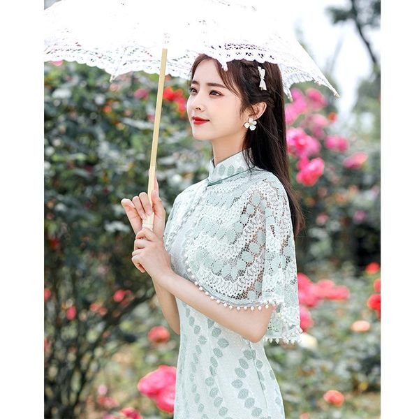ethnic clothing vintage lace patchwork slim chinese dress cape beading mandarin collar qiapo female short sleeve oriental cheongsams go, Red
ethnic clothing vintage lace patchwork slim chinese dress cape beading mandarin collar qiapo female short sleeve oriental cheongsams go, Red