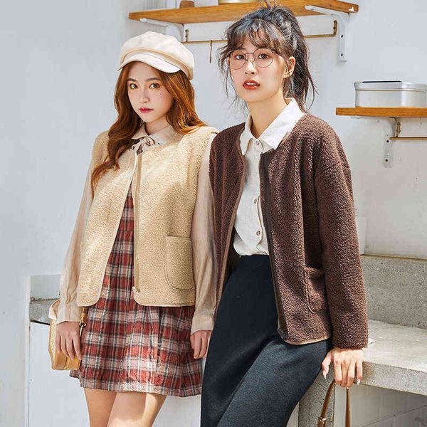 lamb wool coat women's 2021 autumn winter thickened warm and slim casual round neck student cotton, Black
lamb wool coat women's 2021 autumn winter thickened warm and slim casual round neck student cotton, Black