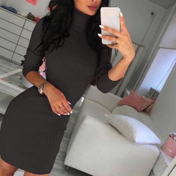 casual dresses elegant women solid color knitted mini dress turtleneck long sleeve mid waist autumn winter slim pullovers pencil, Black;gray
casual dresses elegant women solid color knitted mini dress turtleneck long sleeve mid waist autumn winter slim pullovers pencil, Black;gray