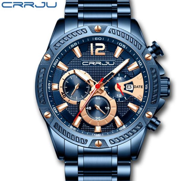 wristwatches crrju mens watches sports watch stainless steel men chronograph waterproof quartz relogios masculino, Slivery;brown
wristwatches crrju mens watches sports watch stainless steel men chronograph waterproof quartz relogios masculino, Slivery;brown