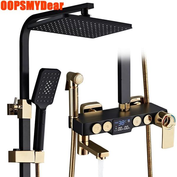 led digital shower system bathroom smart thermostatic shower set full kit spa rainfall faucet luxury black cold mixer grifos
led digital shower system bathroom smart thermostatic shower set full kit spa rainfall faucet luxury black cold mixer grifos