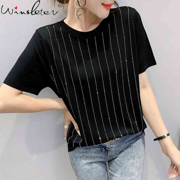 women's t-shirt summer european clothes loose solid stretchy fashion shiny diamonds women short sleeve tees t16123a p05n, White
women's t-shirt summer european clothes loose solid stretchy fashion shiny diamonds women short sleeve tees t16123a p05n, White