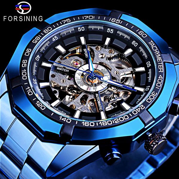 watches forsining mechanical men's wristwatch skeleton hollow automatic watch 3bar stainless steel men blue fashion reloj hombre, Slivery;brown
watches forsining mechanical men's wristwatch skeleton hollow automatic watch 3bar stainless steel men blue fashion reloj hombre, Slivery;brown