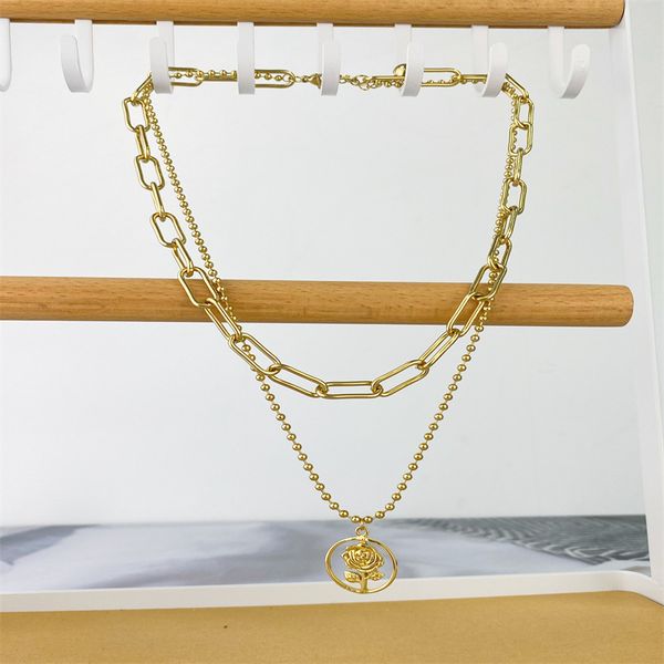 designer jewelry ins rose exaggerated thick necklace double layer cuban chain hip hop neck short clavicle chain female, Silver
designer jewelry ins rose exaggerated thick necklace double layer cuban chain hip hop neck short clavicle chain female, Silver