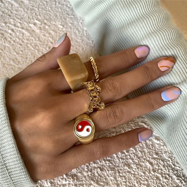 retro drop oil round tai chi rings european square letter open finger ring women alloy acrylic party gift hand jewelry sets accessories whol, Golden;silver
retro drop oil round tai chi rings european square letter open finger ring women alloy acrylic party gift hand jewelry sets accessories whol, Golden;silver
