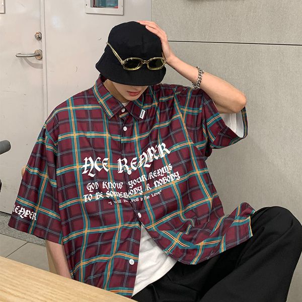 letter printed plaid shirts men korean style casual big sizes short sleeve shirt for male harajuku fashion blouse, White;black
letter printed plaid shirts men korean style casual big sizes short sleeve shirt for male harajuku fashion blouse, White;black