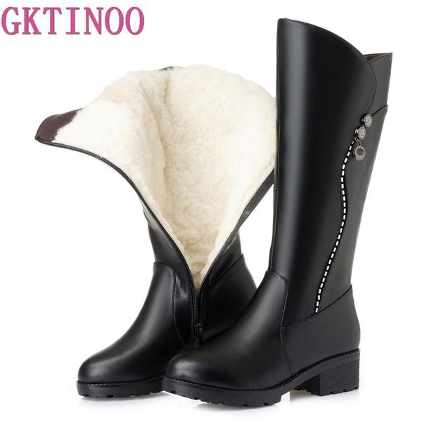 boots gktinoo knee women genuine leather winter comfortable warm wool women's long shoes, Black
boots gktinoo knee women genuine leather winter comfortable warm wool women's long shoes, Black
