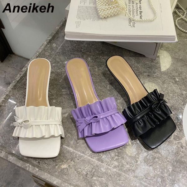 aneikeh 2021 pu women shoes summer head peep toe spike heels slippers concise solid shallow party fashion butterfly-knot pleated, Black
aneikeh 2021 pu women shoes summer head peep toe spike heels slippers concise solid shallow party fashion butterfly-knot pleated, Black