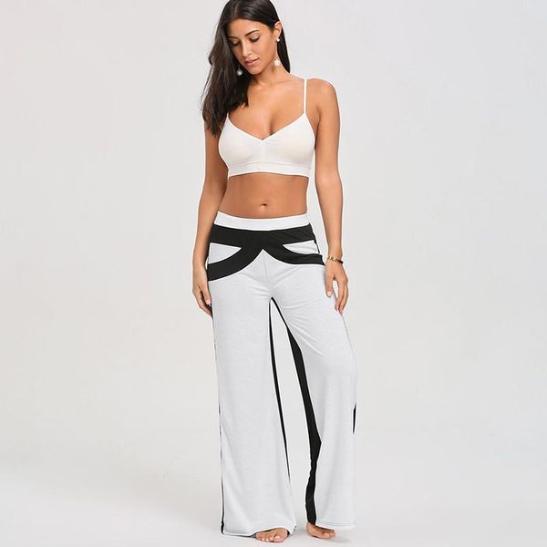 women's pants & capris fashion women causal loose straight flat trousers mid elastic waist wide leg with color block, Black;white
women's pants & capris fashion women causal loose straight flat trousers mid elastic waist wide leg with color block, Black;white