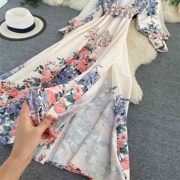 spring autumn floral print long dresses women turn down collar with belt single breasted puff sleeve indie folk 210513, Black;gray
spring autumn floral print long dresses women turn down collar with belt single breasted puff sleeve indie folk 210513, Black;gray