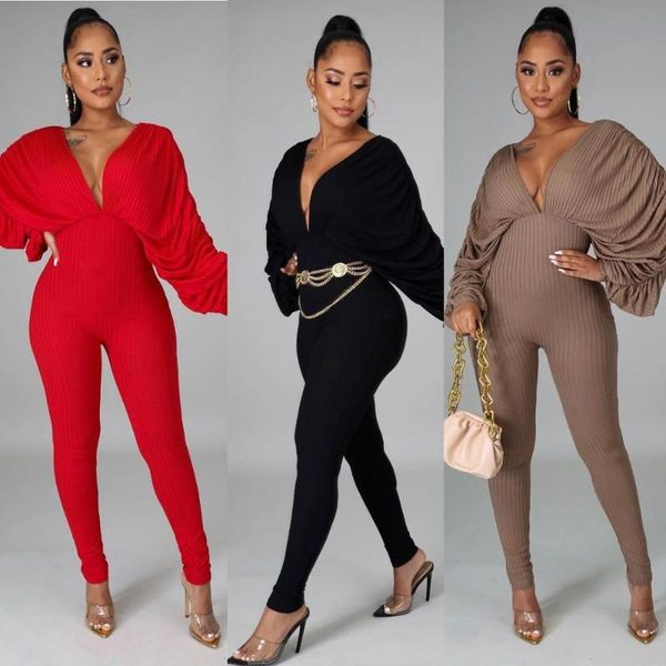 women's jumpsuits & rompers real pictures solid batwing sleeve women high elastic 2021 spring selling deep v-neck skinny clubwear, Black;white
women's jumpsuits & rompers real pictures solid batwing sleeve women high elastic 2021 spring selling deep v-neck skinny clubwear, Black;white