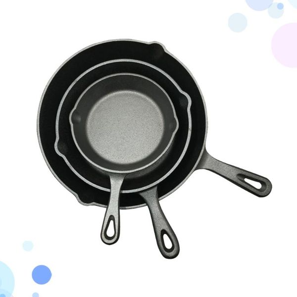 pans 3 pcs cast iron frying pan non-stick uncoated saucepan egg pancake cooking home kitchen outdoor bbq skillet (16cm/20cm/26cm)
pans 3 pcs cast iron frying pan non-stick uncoated saucepan egg pancake cooking home kitchen outdoor bbq skillet (16cm/20cm/26cm)
