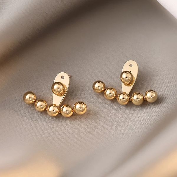 back hanging gold bean stud earrings for women korean fashion jewelry unusual accessories party girls, Golden;silver
back hanging gold bean stud earrings for women korean fashion jewelry unusual accessories party girls, Golden;silver