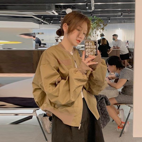 women's jackets loose jacket coat spring and autumn 2021 small versatile baseball chic short upper garment, Black;brown
women's jackets loose jacket coat spring and autumn 2021 small versatile baseball chic short upper garment, Black;brown
