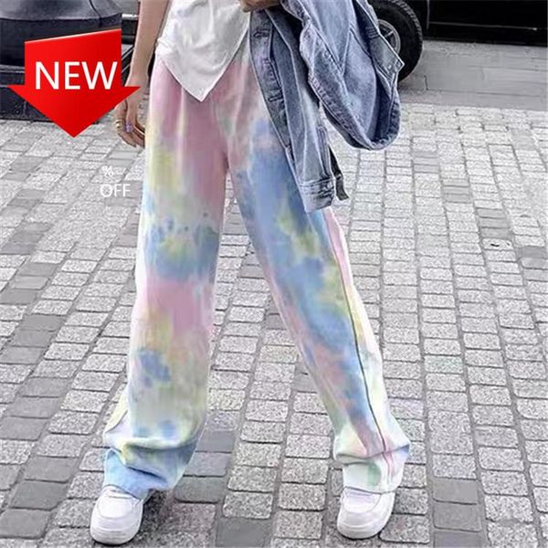 women's jeans tie-dyed rainbow pink summer belt buckle slimming wide-leg pants 2021 high-waist mopping fashion, Blue
women's jeans tie-dyed rainbow pink summer belt buckle slimming wide-leg pants 2021 high-waist mopping fashion, Blue