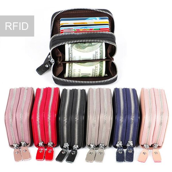 card holders genuine leather holder rfid large capacity cowhide business id/ double zipper coin purse money wallet, Brown;gray
card holders genuine leather holder rfid large capacity cowhide business id/ double zipper coin purse money wallet, Brown;gray