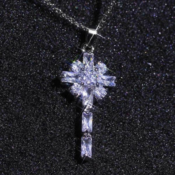 pendant necklaces gorgeous crystal cz crosses for women korean simple key shaped charm choker fashion jewelry kan328, Silver
pendant necklaces gorgeous crystal cz crosses for women korean simple key shaped charm choker fashion jewelry kan328, Silver