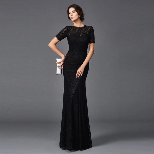 party dresses black lace mermaid evening mother of the bride half sleeves scallop neckline embroidery long prom gowns, White;black
party dresses black lace mermaid evening mother of the bride half sleeves scallop neckline embroidery long prom gowns, White;black