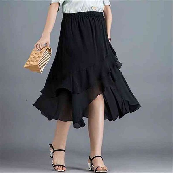 5xl 6xl candy color womens skirts chiffon ruffle korean asymmetrical high waist long elegant ladies mermaid plus size, Black
5xl 6xl candy color womens skirts chiffon ruffle korean asymmetrical high waist long elegant ladies mermaid plus size, Black