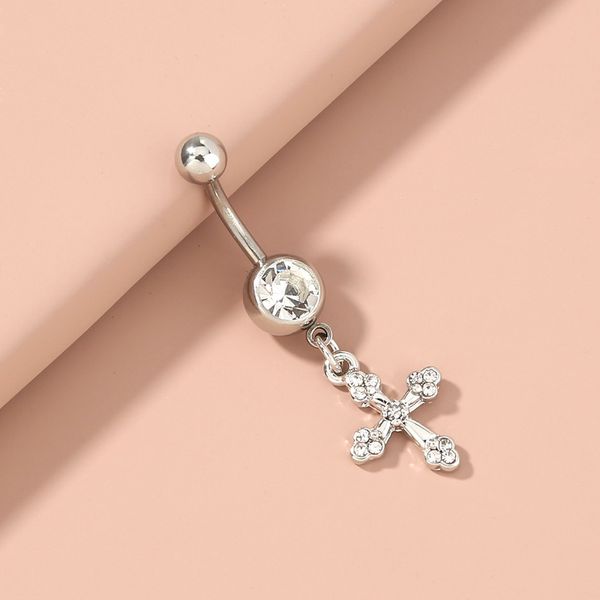 selling trinkets fashion trend dance belly button crucifix pendant stainless steel navel ring buckle, Silver
selling trinkets fashion trend dance belly button crucifix pendant stainless steel navel ring buckle, Silver