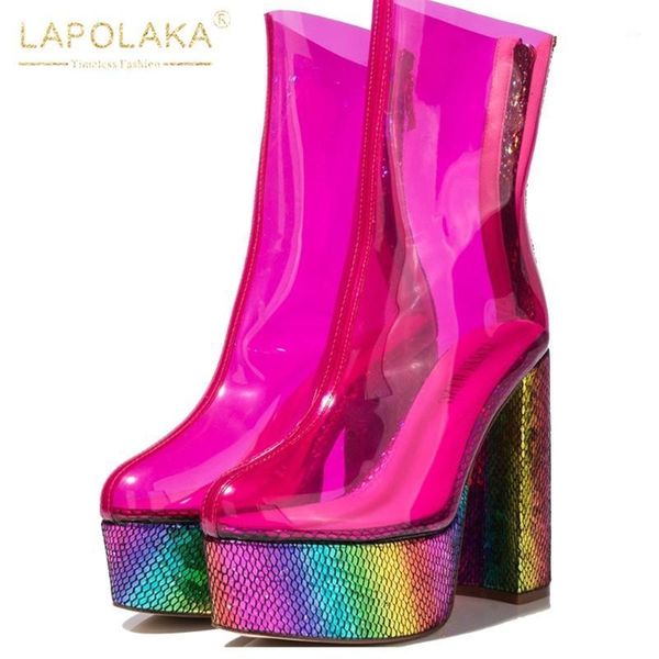 boots lapolaka arrivals super high heeled customized women's shoes woman platform pvc transparent spring summer female1, Black
boots lapolaka arrivals super high heeled customized women's shoes woman platform pvc transparent spring summer female1, Black