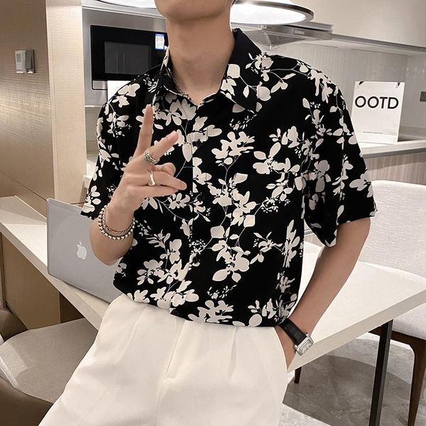 men's casual shirts floral print shirt men short sleeve sandy beach hip hop lapel 2021 summer fashion social party blouse camisas, White;black
men's casual shirts floral print shirt men short sleeve sandy beach hip hop lapel 2021 summer fashion social party blouse camisas, White;black