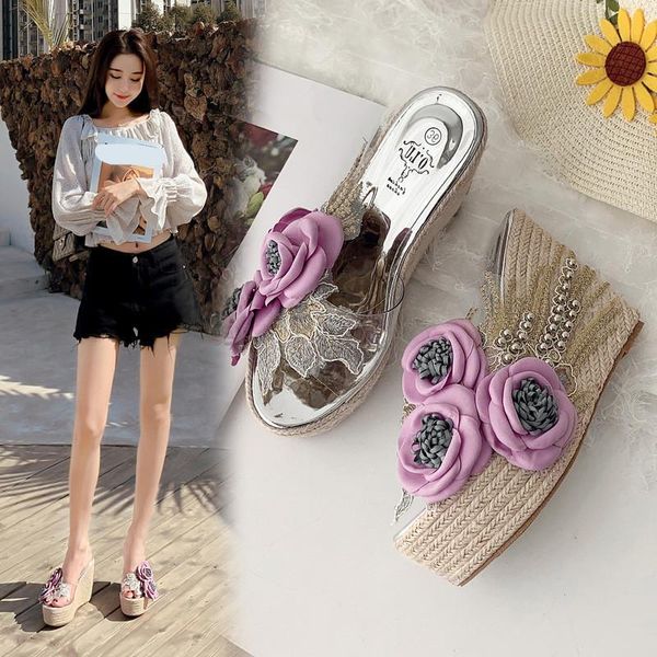 slippers shoes woman 2021 female on a wedge med flower summer rome pu floral sweet basic slides fabric rubber woma, Black
slippers shoes woman 2021 female on a wedge med flower summer rome pu floral sweet basic slides fabric rubber woma, Black