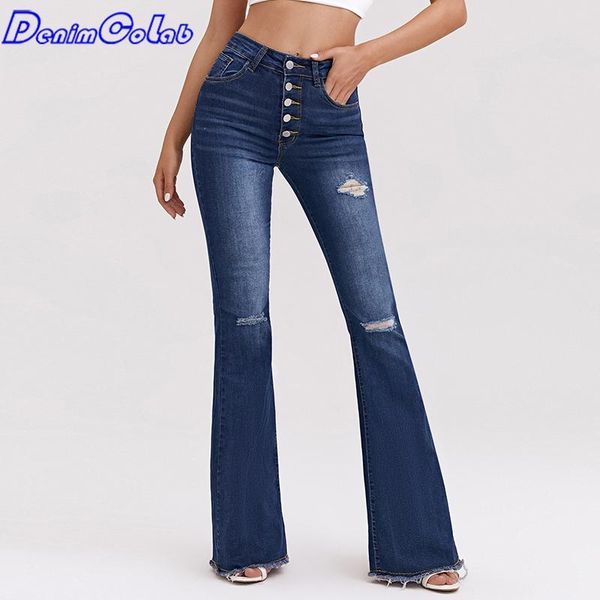 women's jeans denimcolab 2021 high waist elastic flared pants hole washed fashion single button pencil female casual, Blue
women's jeans denimcolab 2021 high waist elastic flared pants hole washed fashion single button pencil female casual, Blue