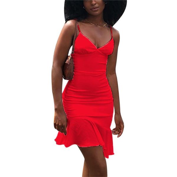 casual dresses women solid color v-neck sleeveless dress ladies backless spaghetti strap ruffle hem slim bodycon, Black;gray
casual dresses women solid color v-neck sleeveless dress ladies backless spaghetti strap ruffle hem slim bodycon, Black;gray