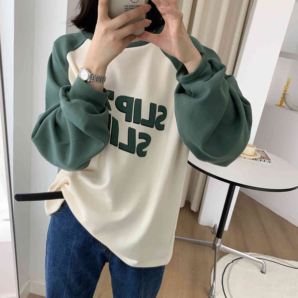 hoodies american street style three-dimensional letter printed sweater women's contrast raglan sleeves loose lazy round neck pullover t, Black
hoodies american street style three-dimensional letter printed sweater women's contrast raglan sleeves loose lazy round neck pullover t, Black
