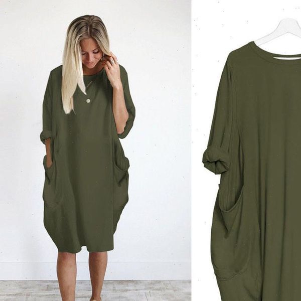 fashionautumn pocket loose crew neck womens dresses casual long girl fashion big vestido, Black;gray
fashionautumn pocket loose crew neck womens dresses casual long girl fashion big vestido, Black;gray