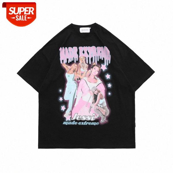 european and american style character print short-sleeved t-shirt men's hip-hop summer loose round neck five-point sleeve #ka2r, White;black
european and american style character print short-sleeved t-shirt men's hip-hop summer loose round neck five-point sleeve #ka2r, White;black