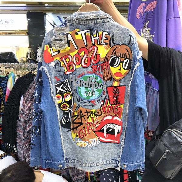 women's jackets korean-style women's jean jacket, short coat weird graffiti for women spring fall jr22, Black;brown
women's jackets korean-style women's jean jacket, short coat weird graffiti for women spring fall jr22, Black;brown
