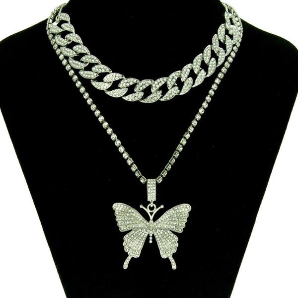 chains women hip hop iced out bling necklaces butterfly pendant with tennis chain cuban chokers hiphop jewelry fashion gifts, Silver
chains women hip hop iced out bling necklaces butterfly pendant with tennis chain cuban chokers hiphop jewelry fashion gifts, Silver