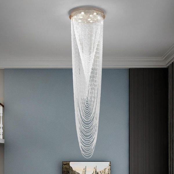 pendant lamps stair chandelier long minimalist duplex villa large living room crystal led ceiling lights for bedroom
pendant lamps stair chandelier long minimalist duplex villa large living room crystal led ceiling lights for bedroom